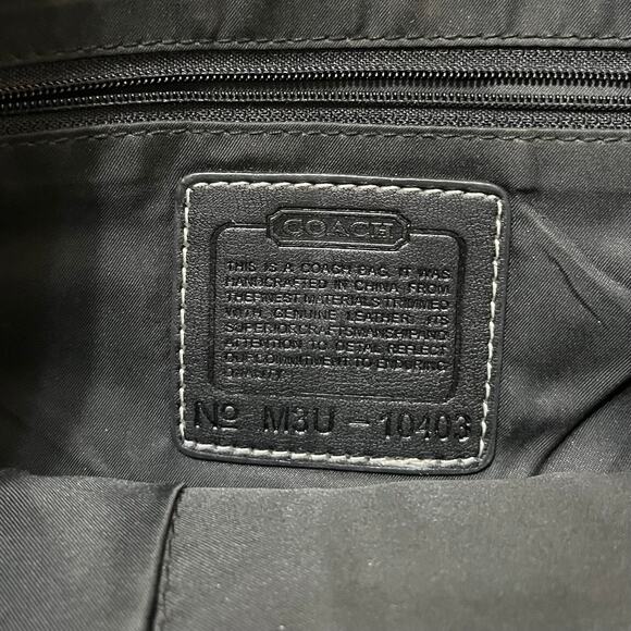 Coach Medium Black Monogram Shoulder Purse Leather Handle  M3U 10403 - Picture 3 of 8